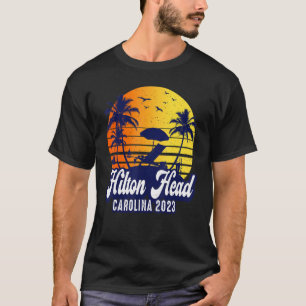 Camiseta Hilton Head 2023 Carolina Sunset Beach Retro