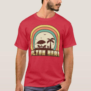 Camiseta Hilton Head Beach Retro Sunset