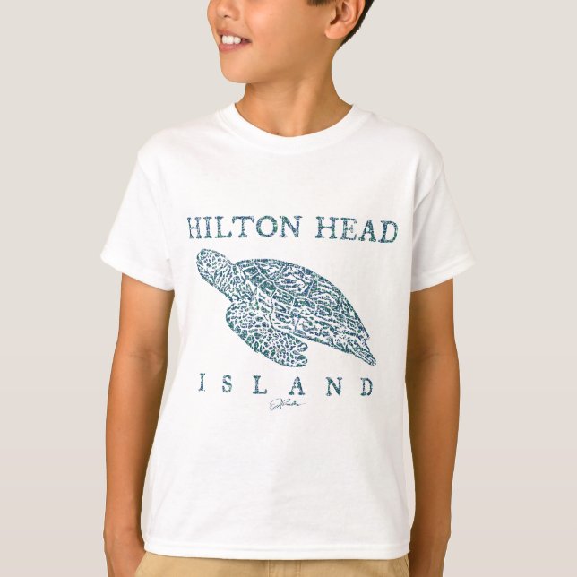 Camiseta Hilton Head Island, SC, Gliding Sea Turtle (Frente)