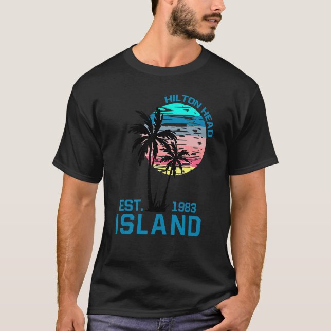 Camiseta Hilton Head Island South Carolina Palm Trees (Frente)