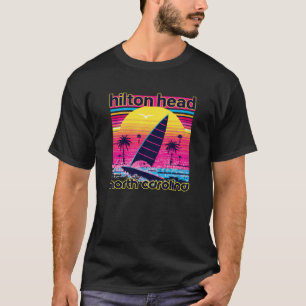 Camiseta Hilton Head Retro 80s Estilo Souvenir Beach