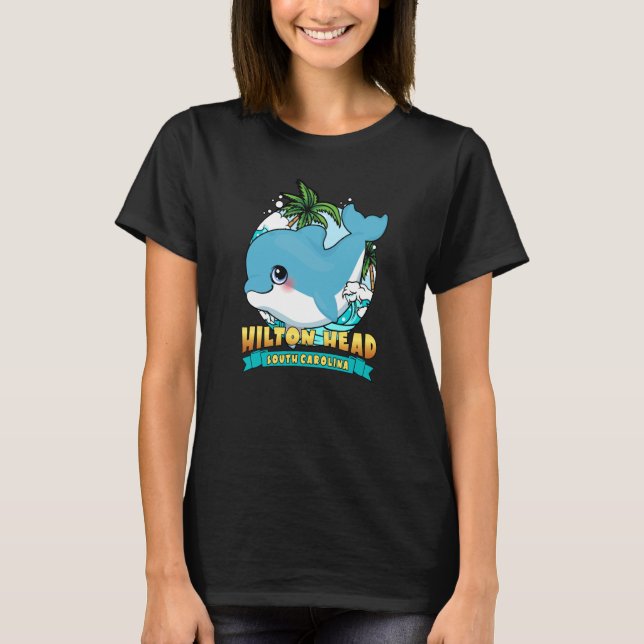 Camiseta HILTON HEAD SOUTH CAROLINA Cute Baby Dolphin Souve (Frente)