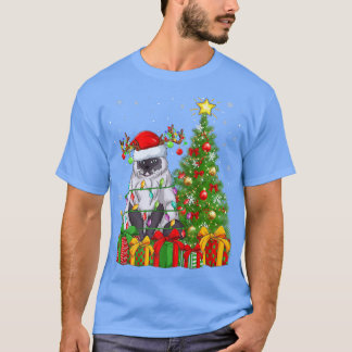 Camiseta Himalaia Cat Lighting Xmas Tree Himalayan Cat Chr