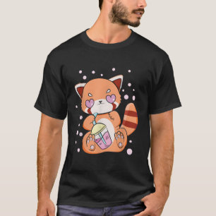Camiseta Himalaia Red Panda Boba Pearl Bubble Tea Anime