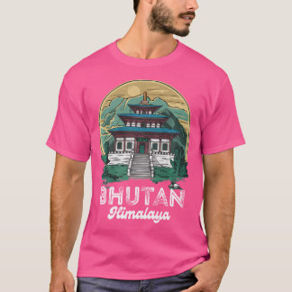 Camiseta Himalaya Temple Bhutan Costume Caminhando pelo But