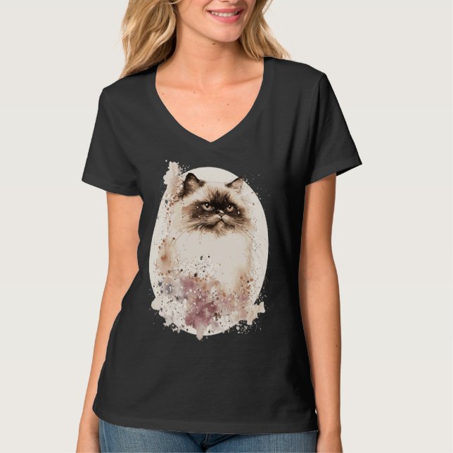 Camiseta Himalayan Cat Japanese Cherry Blossom Sakura (Frente)