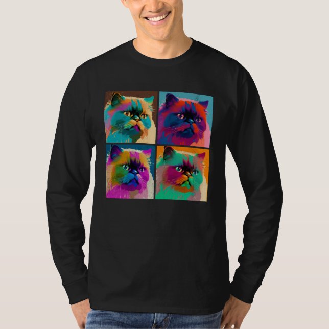 Camiseta Himalayan Cat Pop Illustration Colorful Animal  2 (Frente)