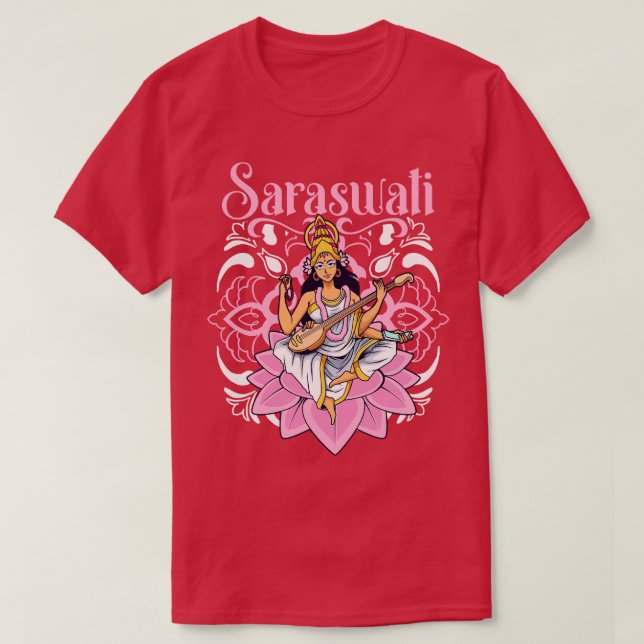 Camiseta Hindu Deus Saraswati (Frente do Design)
