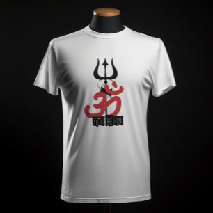 Camiseta Hindu Deus Shiva Om Namah Shivay com Trident OM