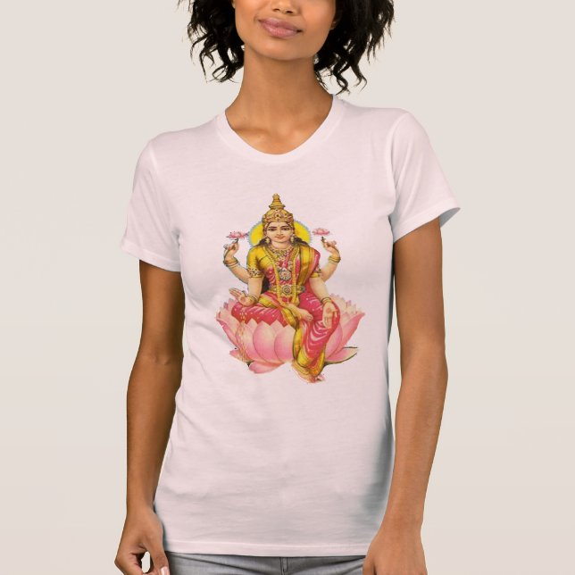 Camiseta Hindu Deusa lakshmi riqueza prosperidade dinheiro (Frente)