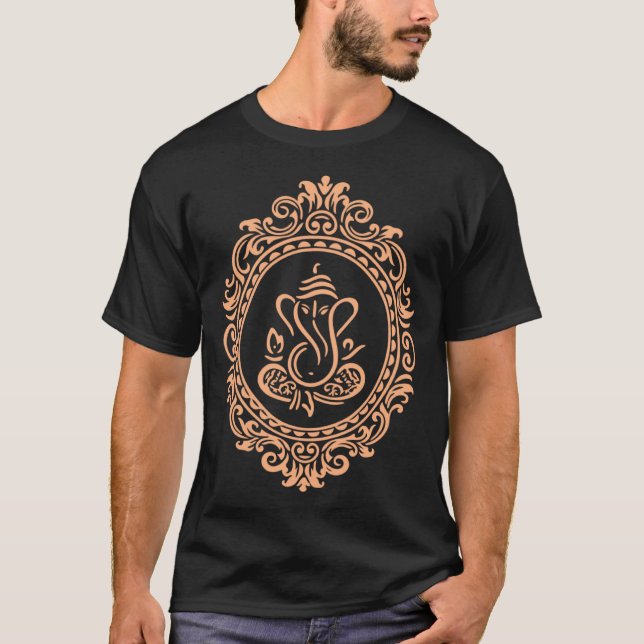 Camiseta Hindu Elephant God Lord Ganesha Elephant Face Yogi (Frente)