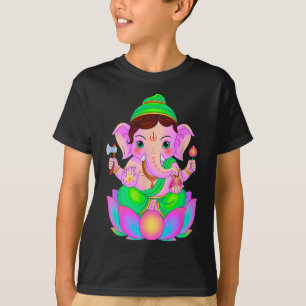 Camiseta Hindu Ganesha Puja Elefante Deus Índia Meditação Y