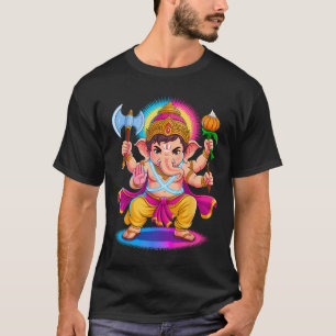 Camiseta Hindu Ganesha Puja Elefante Deus Índia Meditação Y