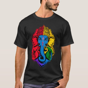 Camiseta Hindu Ganesha Puja Elefante Deus Índia Meditação Y