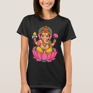 Camiseta Hindu Ganesha Puja Elefante Deus Índia Meditação Y