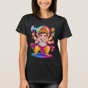 Camiseta Hindu Ganesha Puja Elefante Deus Índia Meditação Y