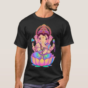 Camiseta Hindu Ganesha Puja Elefante Deus Índia Meditação Y