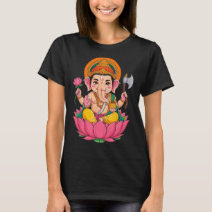 Camiseta Hindu Ganesha Puja Elefante Deus Índia Meditação Y