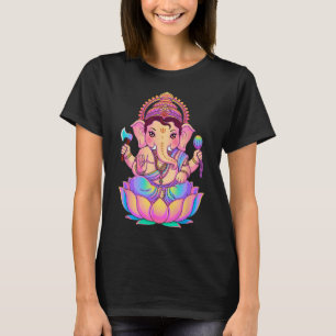Camiseta Hindu Ganesha Puja Elefante Deus Índia Meditação Y
