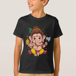 Camiseta Hindu Ganesha Puja Elefante Deus Índia Meditação Y