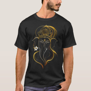 Camiseta Hindu Ganesha Puja Elefante Deus Índia Meditação Y