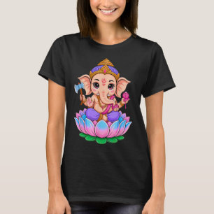 Camiseta Hindu Ganesha Puja Elefante Deus Índia Meditação Y