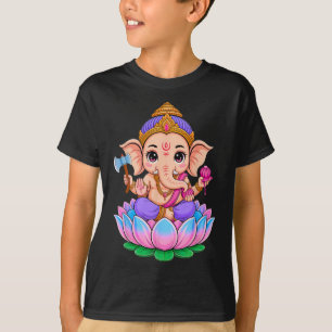 Camiseta Hindu Ganesha Puja Elefante Deus Índia Meditação Y