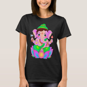 Camiseta Hindu Ganesha Puja Elefante Deus Índia Meditação Y