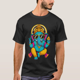 Camiseta Hindu Ganesha Puja Meditação Yoga Murti Elefante