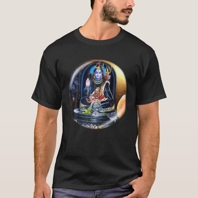 Camiseta Hindu God Shiva, Mahadev, Shiv, Shankar, Adiyogi,  (Frente)