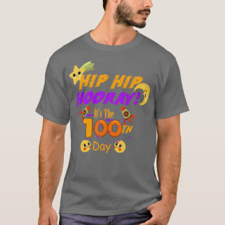 Camiseta Hip Hip Hooray É o 100º Dia da Escola