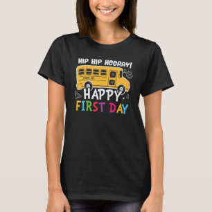 Camiseta Hip Hip Hooray Feliz Primeiro Dia, Custa 3º ano