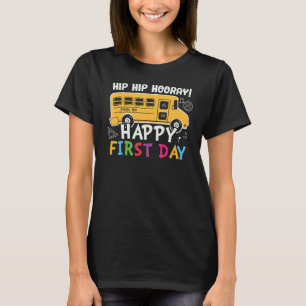 Camiseta Hip Hip Hooray Feliz Primeiro Dia Da Escola 1