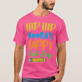 Camiseta Hip Hip Hooray! Feliz Primeiro Dia - Primeiro Dia 