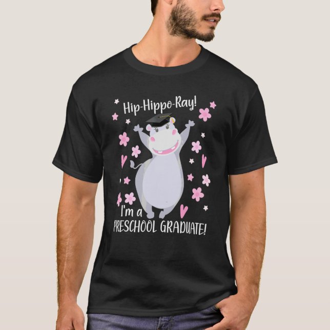 Camiseta Hip Hippo Ray Hippo Formando da pré-escola Gradu (Frente)