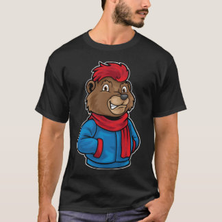 Camiseta Hip Hop Bear Funky Urban Cartoon Illustration retr