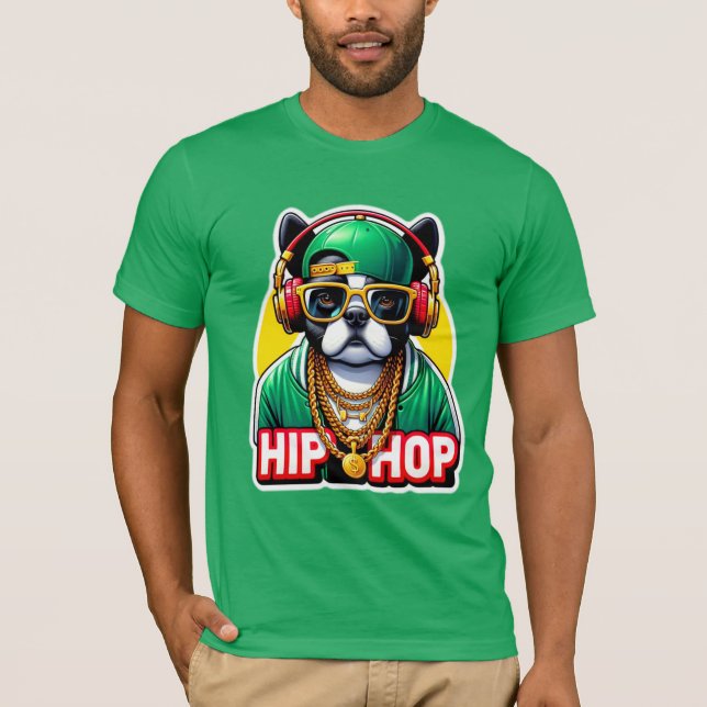 CAMISETA HIP HOP BOSTON TERRIER VERDE 6 (Frente)