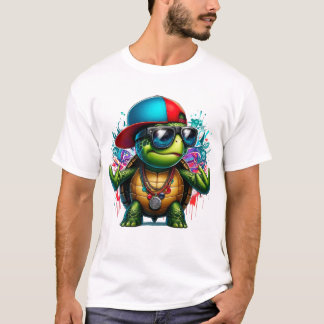 Camiseta hip hop de tartaruga legal