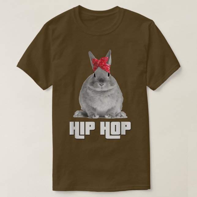 Camiseta Hip Hop Gangsta Bunny Rabbit Páscoa T com Red Ba (Frente do Design)
