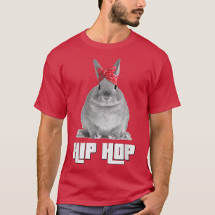 Camiseta Hip Hop Gangsta Bunny Rabbit Páscoa T com Red Ba