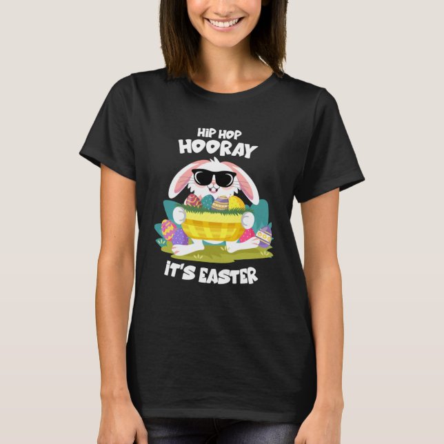 Camiseta Hip Hop Hooray Easter Bunny Egg Hunt Happy Spring  (Frente)