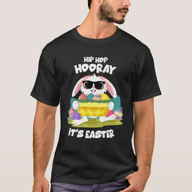 Camiseta Hip Hop Hooray Easter Bunny Egg Hunt Happy Spring  (Frente)