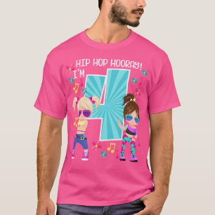 Camiseta Hip Hop Hooray Eu Sou 4 Crianças Saltos De Anivers