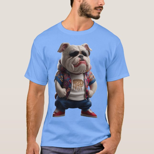 Camiseta Hip Hop Inspired Cartoon Character in 3d Cute bul  (Frente)