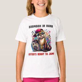 Camiseta Hip Hop Otter com Boombox e Vibes de Música