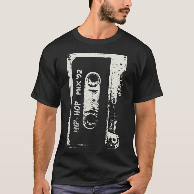 Camiseta Hip Hop Rap Mixtape Cassette DJ Retro 90s (Frente)