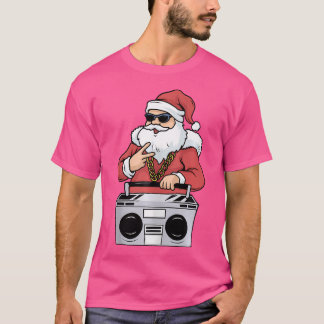 Camiseta Hip Hop Santa Claus Tshirt Gangster Ghet de Natal