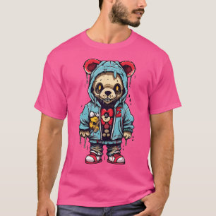 Camiseta Hip Hop Teddy Bear Zombie Teddy Bear Streetwear Ho