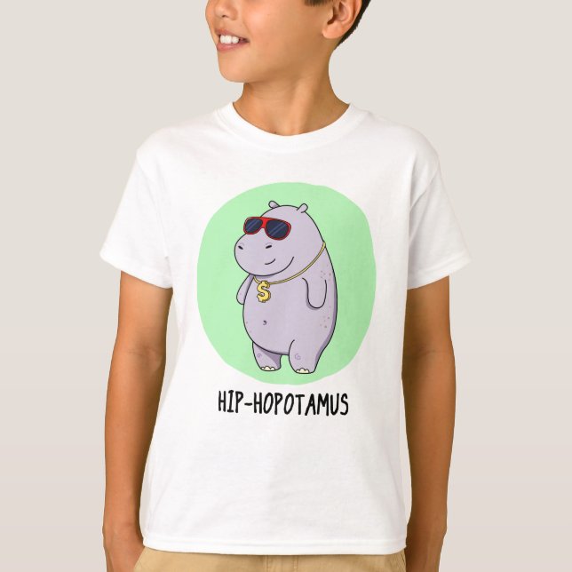 Camiseta Hip-Hopotamus Funny Hippo Pun (Frente)
