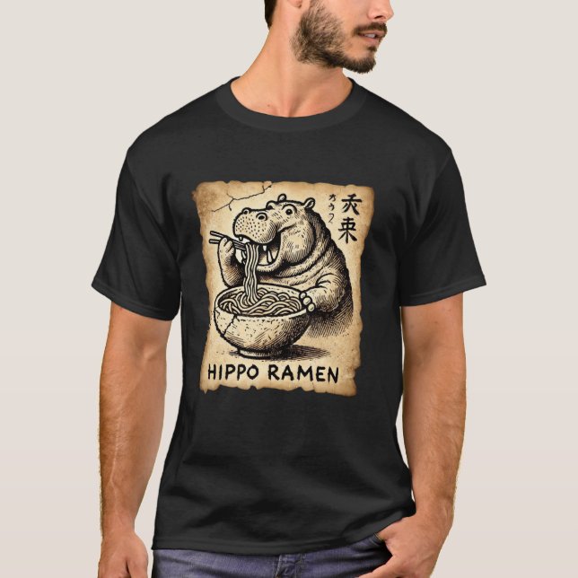 Camiseta Hip Japonês Amante de Macarrão da Arte da Caverna  (Frente)